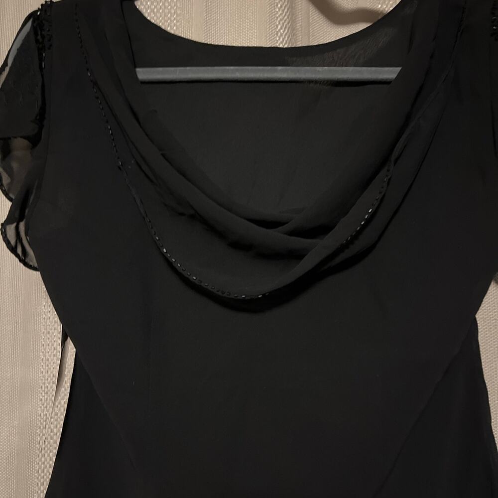 Sandra Darren black Beaded blouse NWT Size 6 - Picture 5 of 5